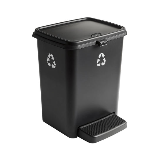 Joden 60 Liter Dual Recycling Trash Can - 2x30L Compartments - Sorting Bin for Waste & Recycling - Stainless Steel with Independent Foot Pedals - Black