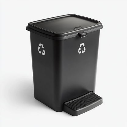 Joden 60 Liter Dual Recycling Trash Can - 2x30L Compartments - Sorting Bin for Waste & Recycling - Stainless Steel with Independent Foot Pedals - Black