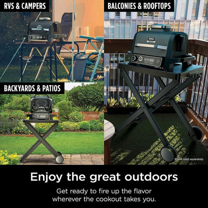 Professional Outdoor Grill and Smoker, Built-in Thermometer, 7-in-1 main grill, BBQ Smoker, Air Fryer, Bake, Bake, dehydrate, Grill, Firewood Pellet, Portable, electric (updated)
