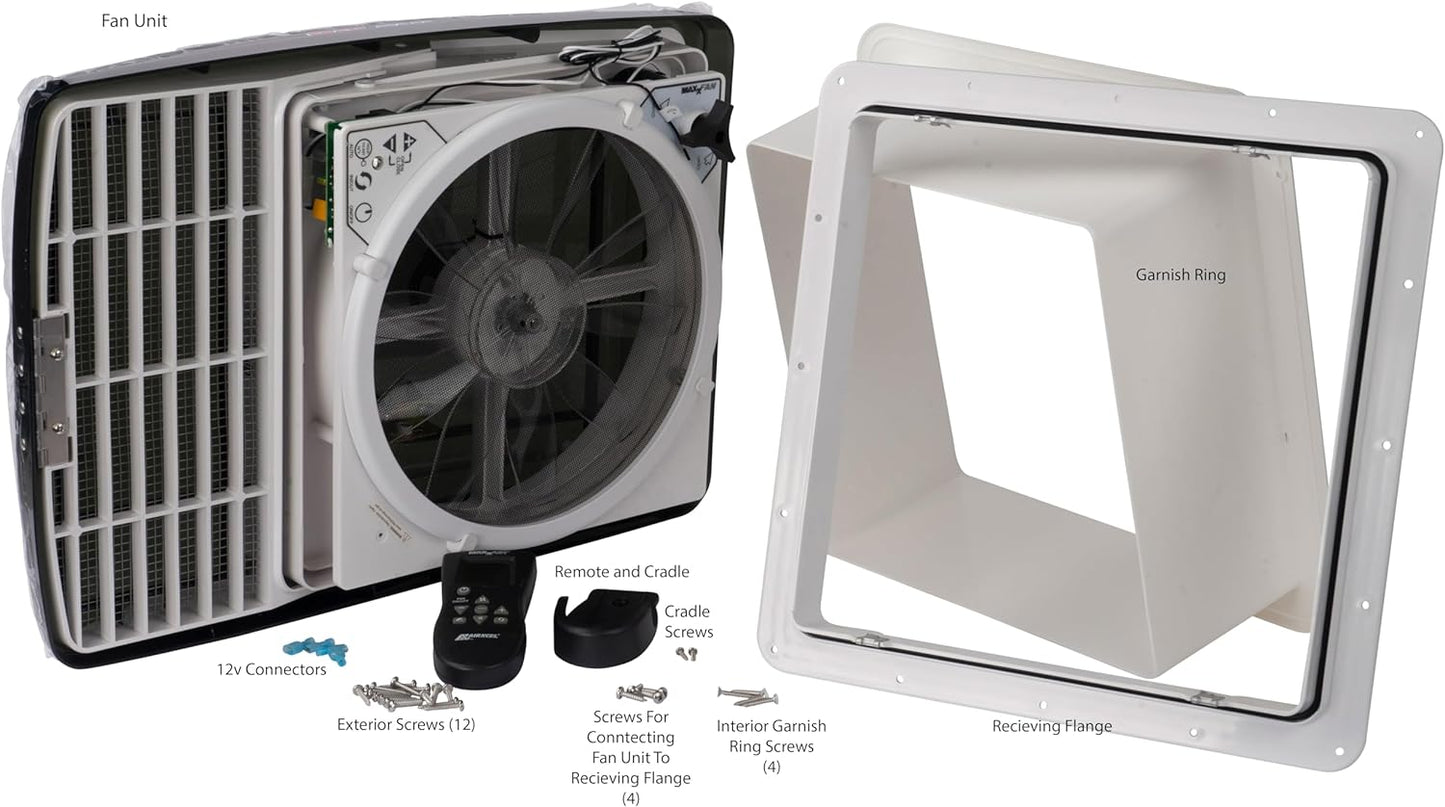 Air 00-07500K MaxxFan Deluxe with Remote - Smoke, Black